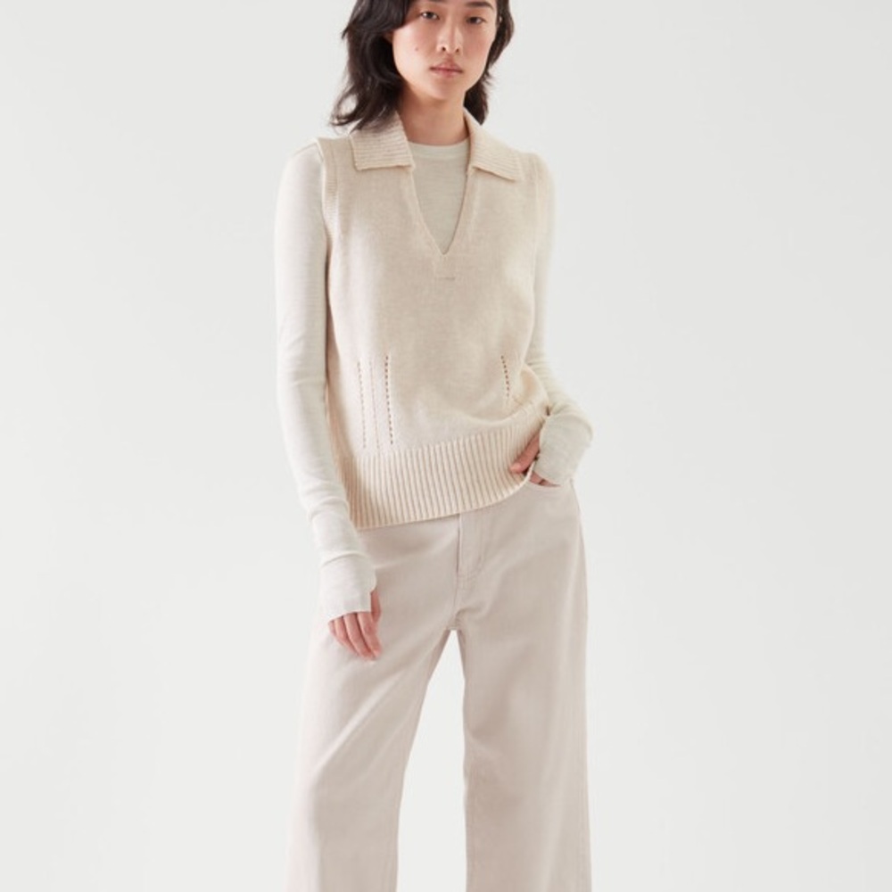 COS 100% Wool Knitted Collar Vest